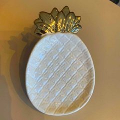 Prato Decorativo de Ceramica Pequeno Abacaxi Dourado/2
