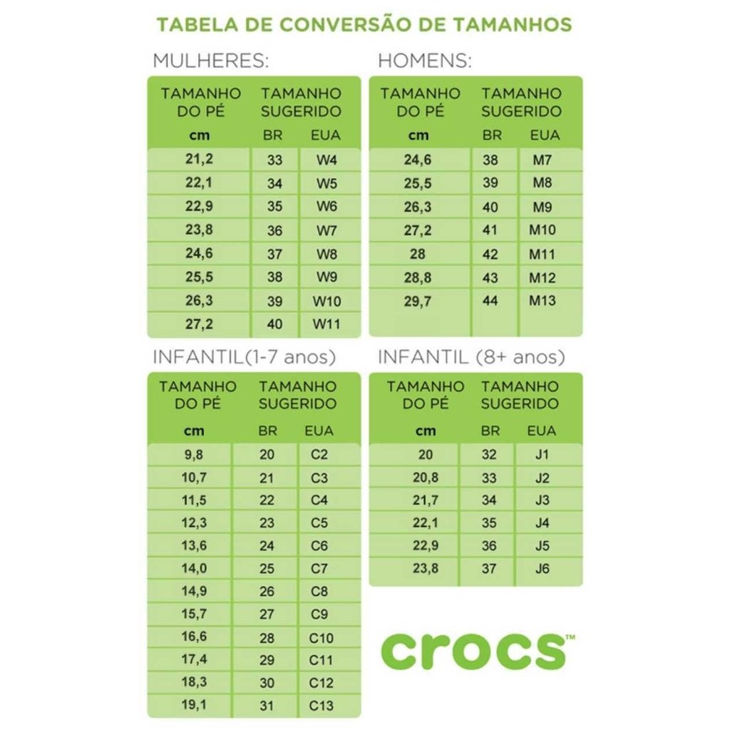 Crocs Infantil Tabela De Tamanho | nailsandco.com.ar