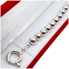 Pulsera De Plata 925 2 Bolitas Con Cierre Marinero - comprar online