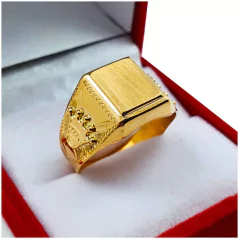 Anillo Sello Coronas Oro Hombre 6,3g Grabado