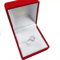 Anillo Plata 925 Modelo Corazón Cubic 3 Grifas Ai4 - Joyas Center