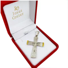 Dije Plata Y Oro 18kts Cruz Jesucristo Religioso - comprar online