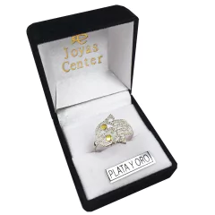 Anillo Plata Y Oro 18kts Mano De Fatima Joyas A635 en internet