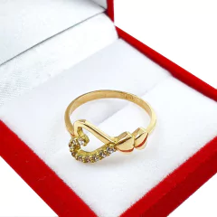 Anillo Oro 18kts Grueso Con Piedras Corazones 2,9 Grs en internet