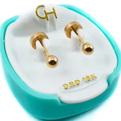 AROS ABRIDORES DE ORO 18KT MARCA CH BOLITA N°2 TIC 18K 35,89 #102 - comprar online