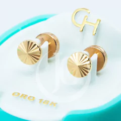 AROS ABRIDORES DE ORO 18KT MARCA CH FACETADOS TIC 18K 42,98 #106 en internet