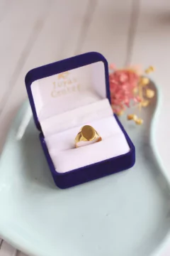 Anillo Oro 18k Sello Oval 1,2g - Joyas Center