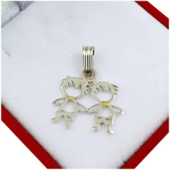 Dijes Nene Nene Plata Y Oro Regalo Para Mama + Cadena 45 Cm - comprar online