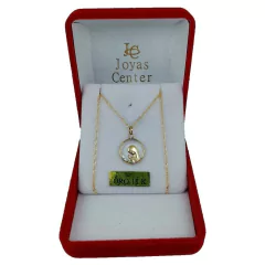 Conjunto Virgen Niña Oro 18k Bautismo Comunión 45cm Cristal