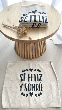 PAÑO DE PISO - SE FELIZ Y SONRIE
