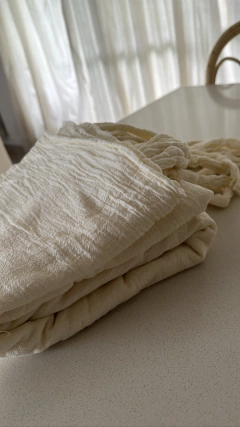 CORTINA GINA VAINILLA - 100% GASA ARRUGADA - comprar online