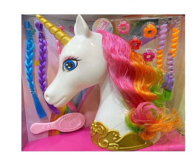 LEXIBOOK Mi unicornio mágico  cabeza de unicornio para vestir con  accesorios efectos de luz y sonido  rosaoazules