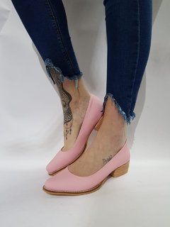 Stiletto Bajo Vintage Rosa Pastel - Ramonamente