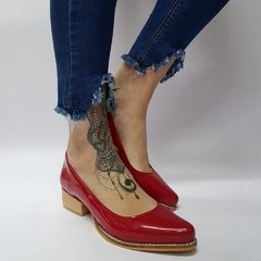 Stiletto Bajo Vintage Rojo Charol - Ramonamente