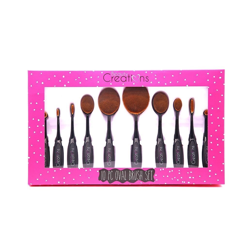 10 Pc Oval Brush Set Beauty Creations