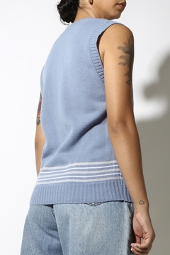 Pulôver tricot gola v listras barra vintage original  na internet