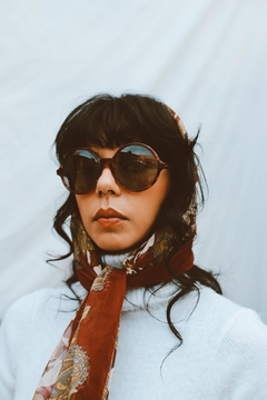 Lenço retangular estampado vintage - comprar online