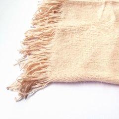 Cuello de lana con flecos - Rosa - comprar online