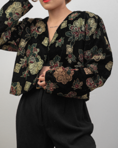 Blazer cropped vintage com ombreiras - comprar online