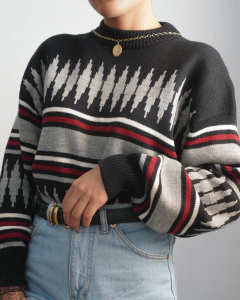 Suéter vintage estampado na internet