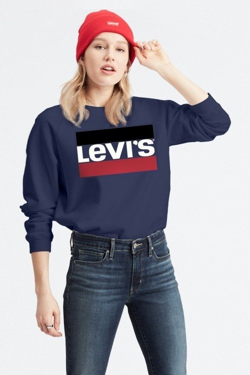 Buzo de Hombre Levis Logo Moda Algodón Color Gris