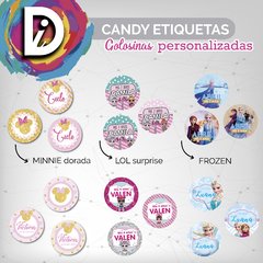 Etiquetas Envoltorio Candy Bar Diseño Personalizado