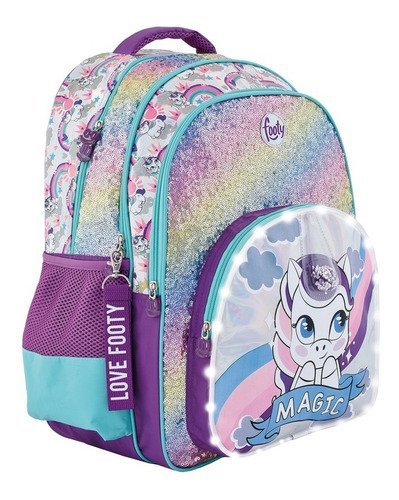 MOCHILA FOOTY UNICORNIO DE ESPALDA ART F1313