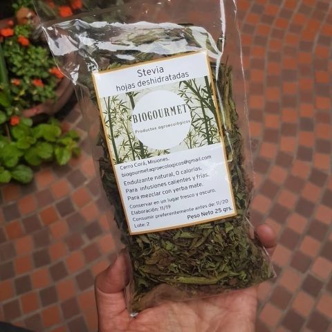 25 g Stevia agroecológica en hojas deshidratadas "Biogurmet"