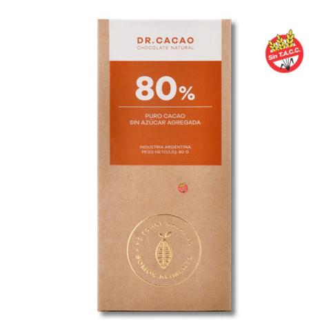 80% Puro cacao sin azúcar agregada "Dr Cacao"