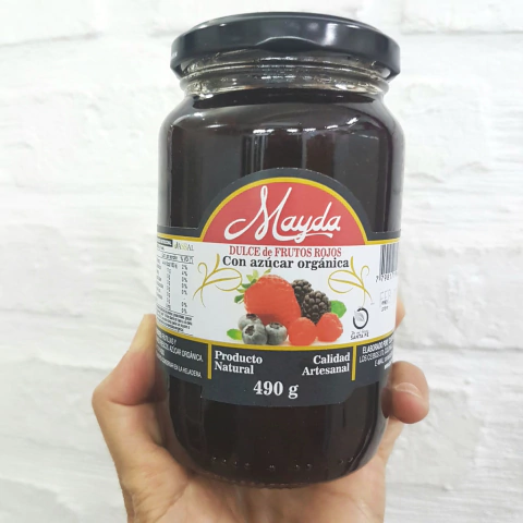 490 g Dulce frutos rojos, azúcar orgánica "Mayda"