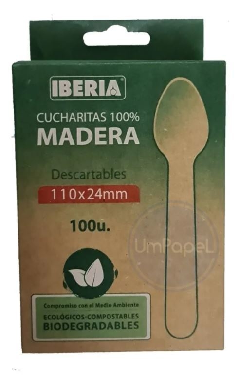 Caja de Cucharita De Madera Iberia 110x24mm . Bulto x 1.000u.