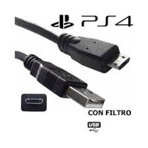 Cable De Carga Usb C/ Filtro Para Joystick Ps4 Playstation 4