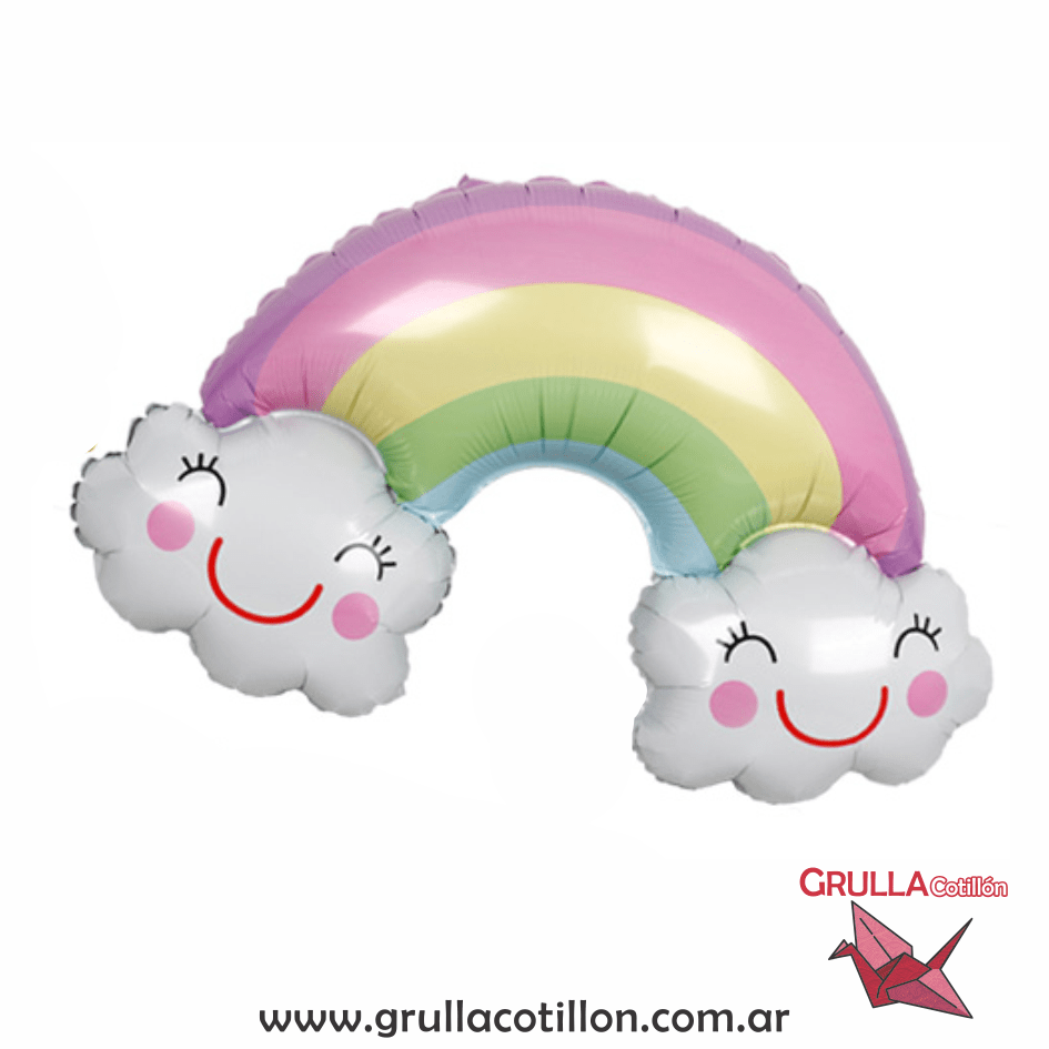 Globo Arcoiris Pastel Con Nubes 90 Cm Globo Arcoiris Pastel Con Nubes 90 Cm