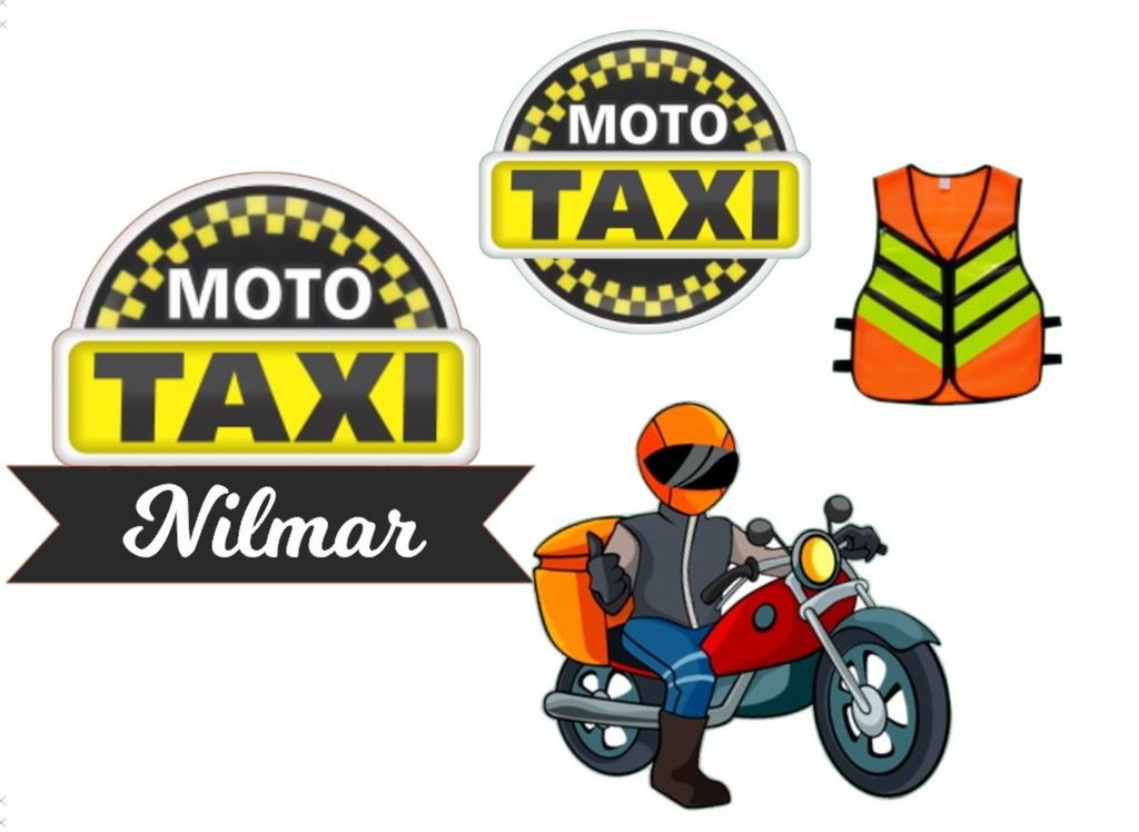 Arquivo de corte silhouette topo de bolo moto taxi