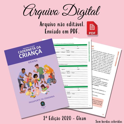 Arquivo Caderneta Da Criança Menino - Corel Draw, Pdf - Shop Coopera