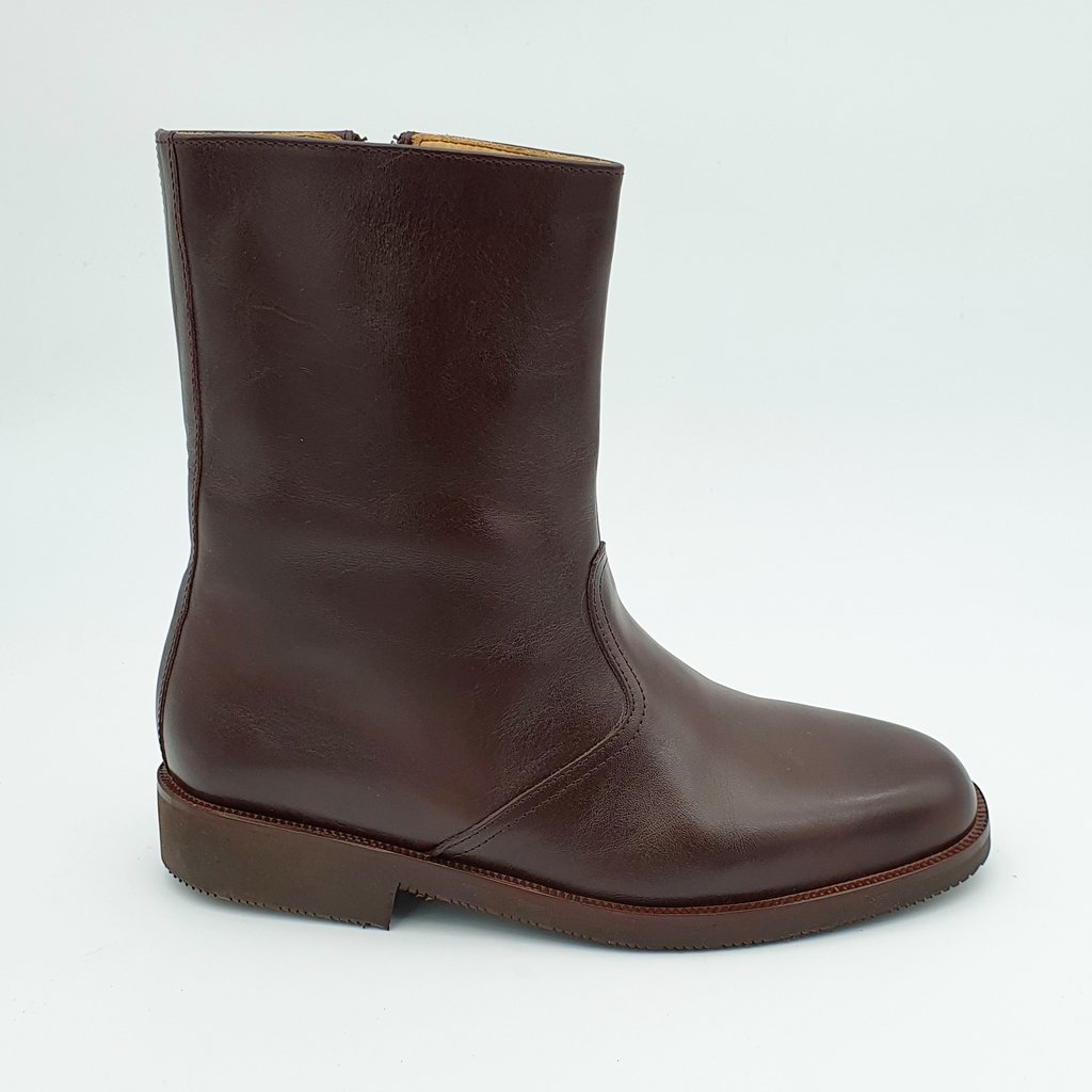 Pantufla Bota De Cuero Con Corderito