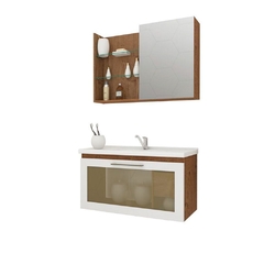 Gabinete para Banheiro Hibisco com Espelheira 79cm - MGM Móveis na internet