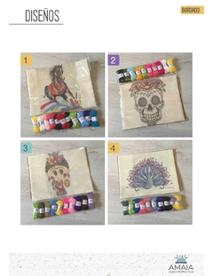 Kit de bordado. Tela marcada color + 10 hilos - comprar online