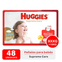 Huggies Supreme talle XXXG x 48 unidades. unisex.