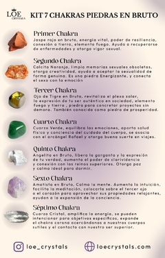 Kit 7 Chakras piedras en bruto con caja