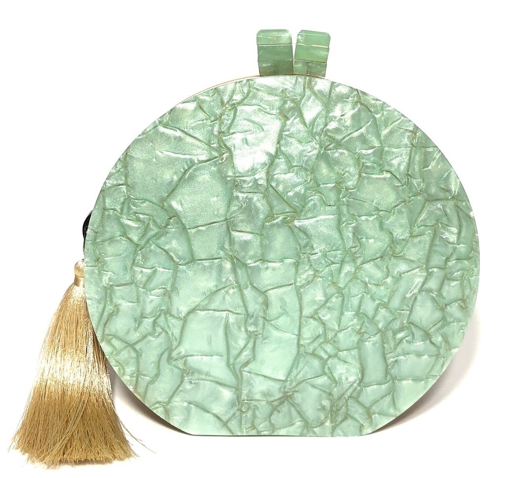 clutch dourada redonda