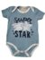 Body Bebê Recém Nascido Manga Curta Azul Star