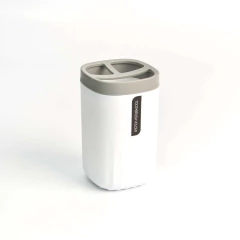 PORTA CEPILLOS PLAST. BLANCO Y GRIS