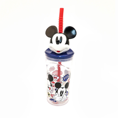 VASO ACRILICO TAPA MICKEY CON SORBE
