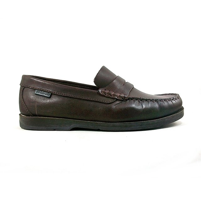 Zapato Mocasín de Cuero con Suela de Goma Vincha Antifaz Scarpino