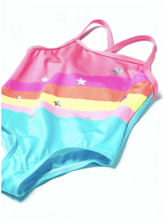 Malla "Pink platinum" - Little Girl - Celeste y rosa con estrellas plateadas - comprar online