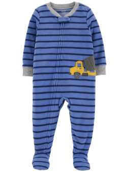 Osito "Carter´s", micropolar - Azul con tractor amarillo
