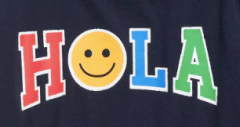 Remera "Old Navy" - Azul marino con "HOLA" de colores - comprar online
