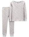 Pijama "Carter´s", algodón gris con florcitas