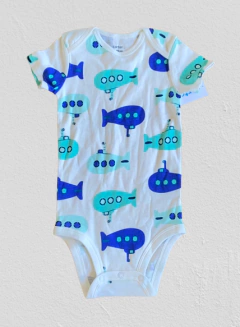 Body manga corta blanco con submarinos